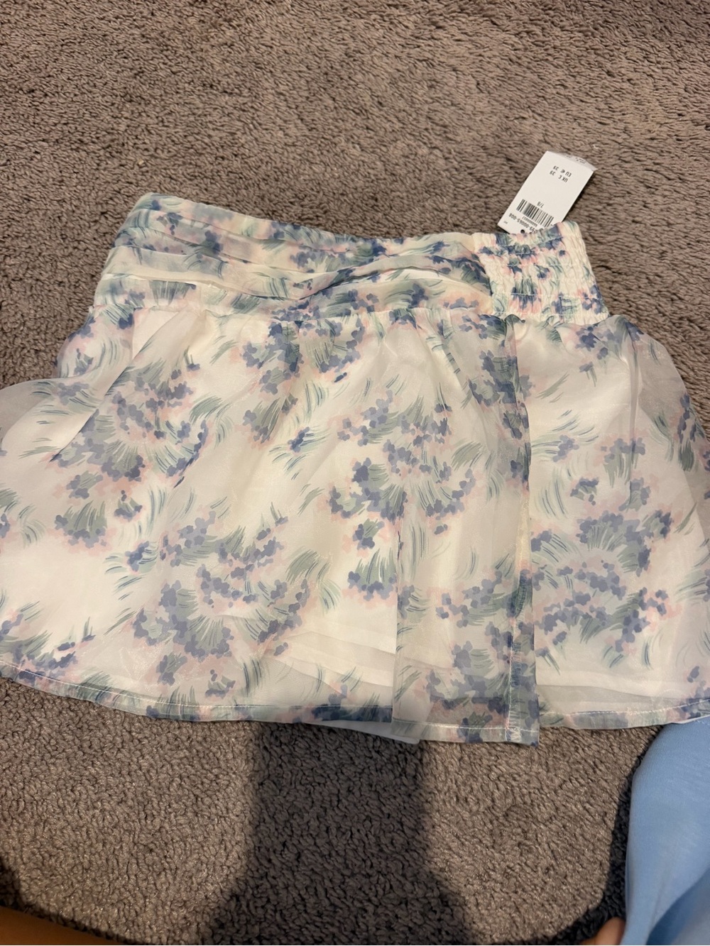 Abercrombie & Fitch Pastel Floral Chiffon Skirt - White, Blue, Pink, Green